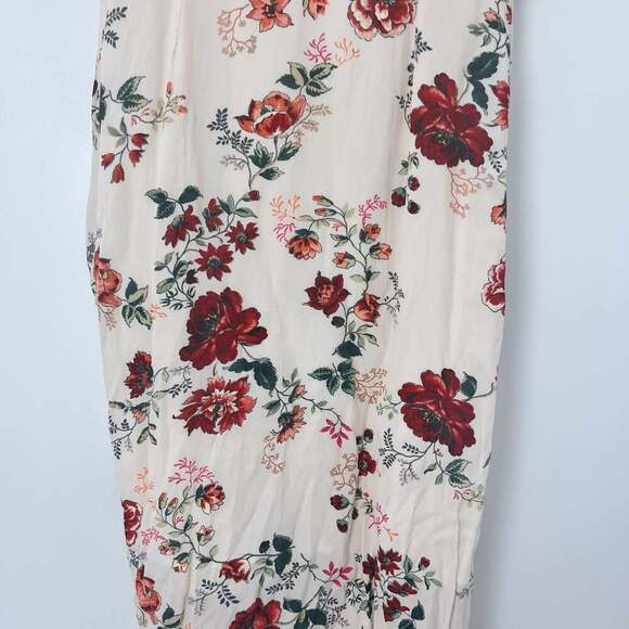 Maje Floral Print Ruched Midi Dress with Adjustable Drawstring Slit Size 2 - Picture 9 of 9